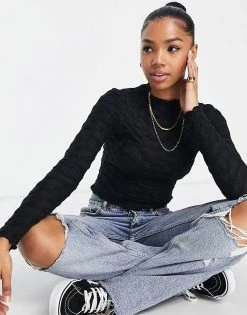 Urban Revivo Long Sleeve High Neck Mock Ruffle Top In Black For Women 11 Urban Revivo Long Sleeve High Neck Mock Ruffle Top In Black For Women -Urban Revivo Sales unnamed file 2427