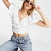 Urban Revivo Twist Front Blouse In White For Women