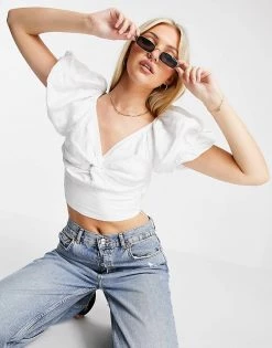 Urban Revivo Twist Front Blouse In White For Women -Urban Revivo Sales unnamed file 2452