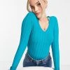 Urban Revivo Long Sleeve Knitted Top In Blue For Women -Urban Revivo Sales unnamed file 2478