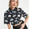 Urban Revivo Printed Cropped Shirt In Multi For Women
