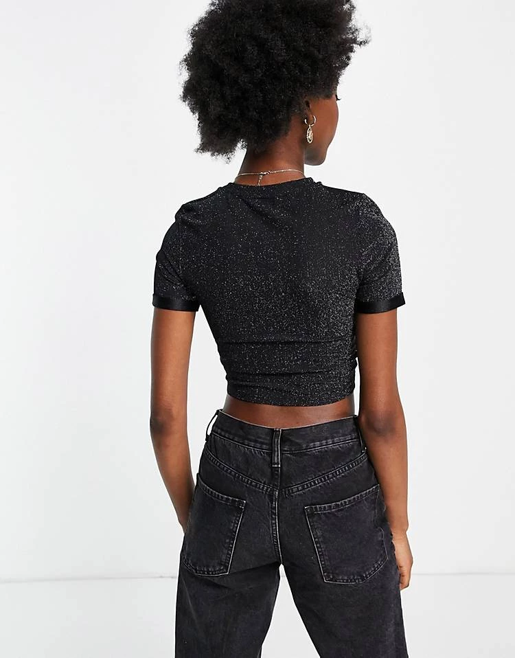 Urban Revivo Ring Detail Cropped T-shirt In Black For Women 4 Urban Revivo Ring Detail Cropped T-shirt In Black For Women - Image 2