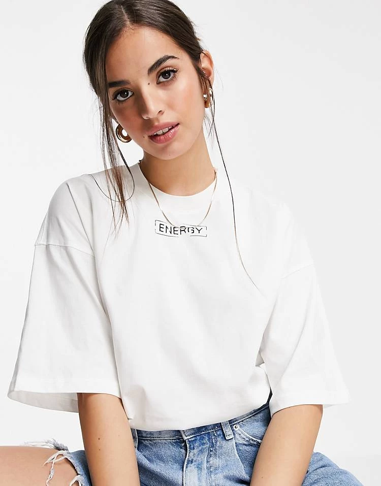 Urban Revivo Classic T-shirt In White For Women 5 Urban Revivo Classic T-shirt In White For Women - Image 3