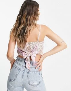 Urban Revivo Patch Print Scarf Top In Pale Pink For Women -Urban Revivo Sales unnamed file 2610