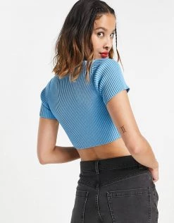 Urban Revivo Knitted Twist Front Crop Top In Blue For Women 9 Urban Revivo Knitted Twist Front Crop Top In Blue For Women -Urban Revivo Sales unnamed file 2625