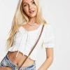 Urban Revivo Broderie Frill Hem Crop Top In White For Women -Urban Revivo Sales unnamed file 2628