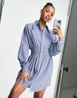 Urban Revivo Mini Shirt Dress In Blue For Women -Urban Revivo Sales unnamed file 279