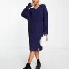 Urban Revivo Cable Knit Midi Dress In Blue For Women -Urban Revivo Sales unnamed file 285