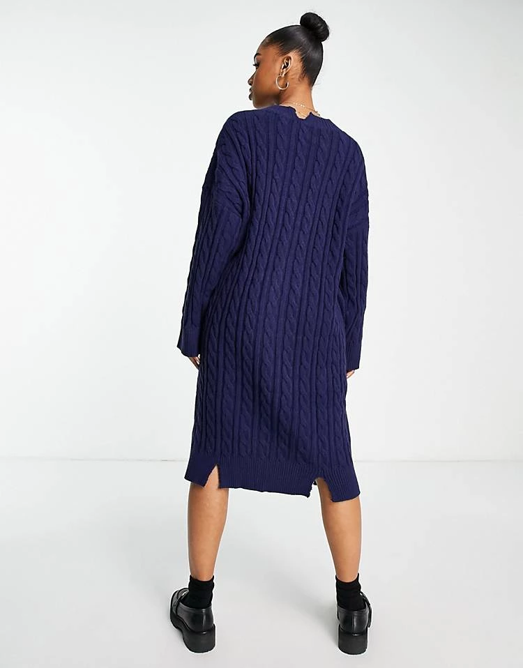 Urban Revivo Cable Knit Midi Dress In Blue For Women 4 Urban Revivo Cable Knit Midi Dress In Blue For Women - Image 2