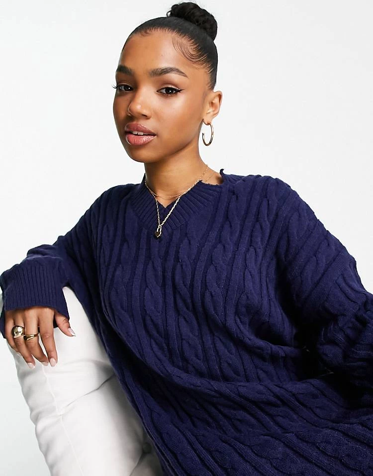 Urban Revivo Cable Knit Midi Dress In Blue For Women 5 Urban Revivo Cable Knit Midi Dress In Blue For Women - Image 3