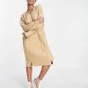 Urban Revivo Cable Knit Midi Dress In Camel For Women -Urban Revivo Sales unnamed file 320