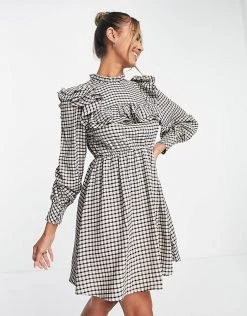 Urban Revivo Ruffle Detail Dress In Print For Women Pink Checkered -Urban Revivo Sales unnamed file 337