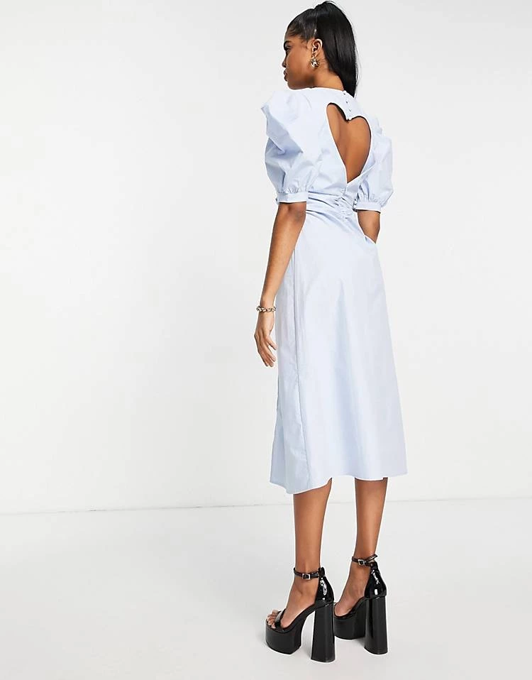 Urban Revivo Cut Out Heart Knitted Midi Dress In Blue For Women 6 Urban Revivo Cut Out Heart Knitted Midi Dress In Blue For Women - Image 4