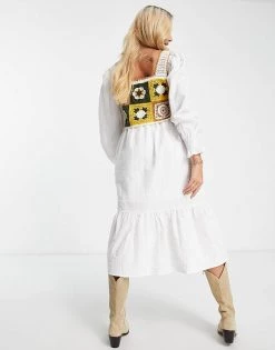 Urban Revivo Knitted Bodice Midi Dress In White For Women -Urban Revivo Sales unnamed file 376