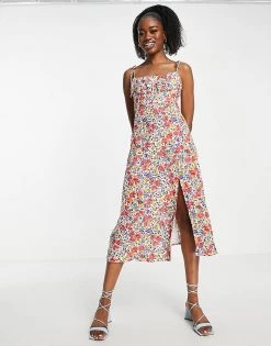 Urban Revivo Tie Strap Midi Dress In Red Floral Print For Women -Urban Revivo Sales unnamed file 383