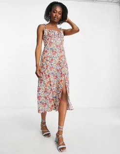 Urban Revivo Tie Strap Midi Dress In Red Floral Print For Women -Urban Revivo Sales unnamed file 384