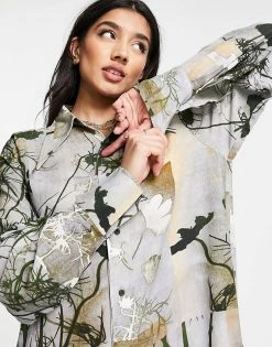 Urban Revivo Printed Shirt Dress In Grey For Women -Urban Revivo Sales unnamed file 386