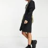Urban Revivo Long Sleeve Shirt Dress In Black For Women Grey