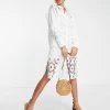 Urban Revivo Midi Crochet Shirt Dress In White For Women -Urban Revivo Sales unnamed file 400