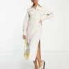 Urban Revivo Shirt Midi Dress In Beige For Women -Urban Revivo Sales unnamed file 405