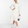 Urban Revivo Button Down Shirt Midi Dress In White For Women