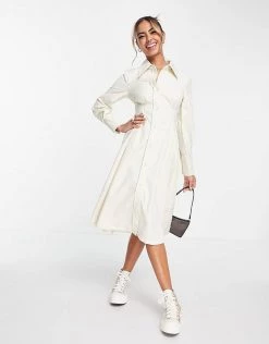 Urban Revivo Button Down Shirt Midi Dress In White For Women -Urban Revivo Sales unnamed file 419