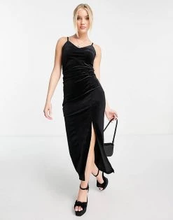Urban Revivo Split Front Cami Midi Dress In Black For Women -Urban Revivo Sales unnamed file 429