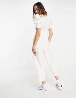 Urban Revivo Belted Puff Sleeve Jumpsuit In Off White For Women -Urban Revivo Sales unnamed file 43