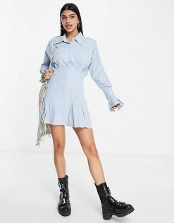 Urban Revivo Shirt Mini Dress In Blue For Women -Urban Revivo Sales unnamed file 433
