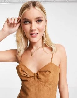 Urban Revivo Strappy Fitted Mini Dress In Brown For Women -Urban Revivo Sales unnamed file 437