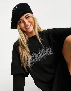 Urban Revivo Slogan T-shirt Mini Dress In Black For Women -Urban Revivo Sales unnamed file 462