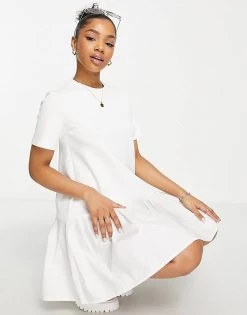 Urban Revivo Mini T-shirt Dress With Dropped Hem In White For Women -Urban Revivo Sales unnamed file 48