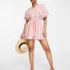 Urban Revivo Cinched Waist Playsuit In Red Stripe For Women -Urban Revivo Sales unnamed file 5