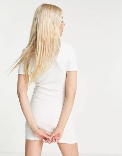 Urban Revivo Square Neck Ribbed Mini Dress In White For Women -Urban Revivo Sales unnamed file 501