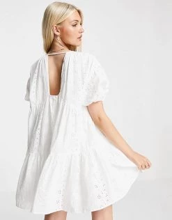 Urban Revivo Open Back Volume Mini Dress In White For Women -Urban Revivo Sales unnamed file 507