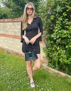 Urban Revivo Split Sleeve Mini Dress In Black For Women