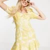 Urban Revivo Floral Print Skater Mini Dress In Yellow For Women -Urban Revivo Sales unnamed file 550