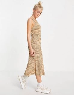 Urban Revivo Knitted Midi Cami Dress In Space Dye For Women Khaki -Urban Revivo Sales unnamed file 558