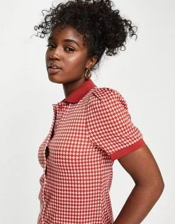 Urban Revivo Polo Neck Mini Dress In Red Check Print For Women -Urban Revivo Sales unnamed file 58