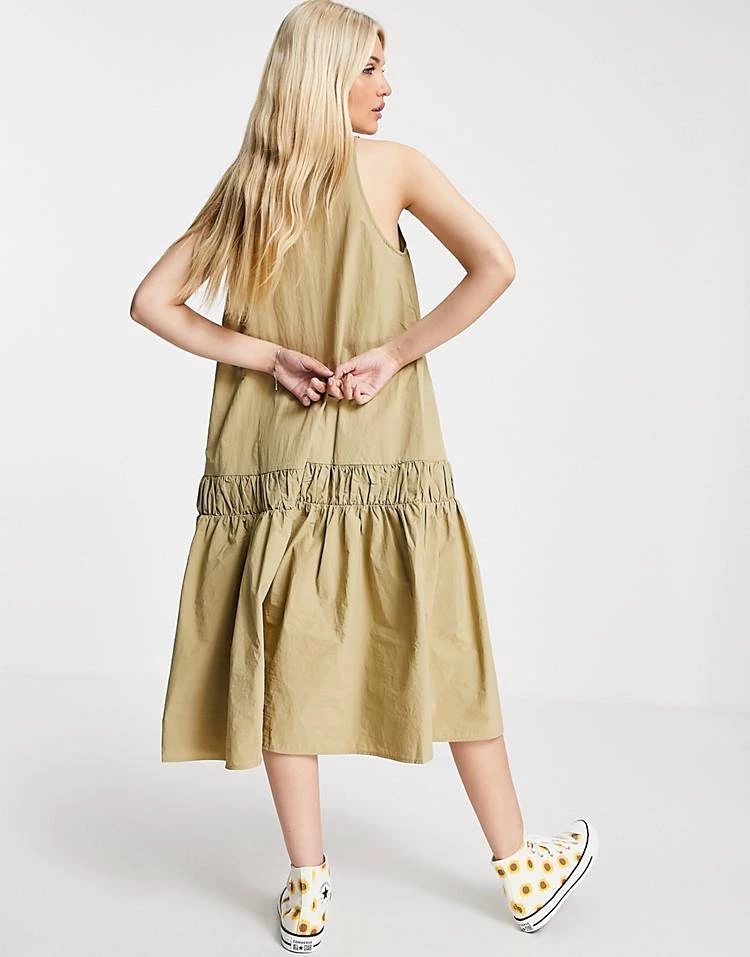 Urban Revivo Sleeveless Drop Waist Smock Mini Dress In Beige For Women Khaki 6 Urban Revivo Sleeveless Drop Waist Smock Mini Dress In Beige For Women Khaki - Image 4