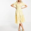 Urban Revivo Gingham Print Midi Dress With Peplum Hem In Yellow For Women -Urban Revivo Sales unnamed file 600