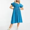 Urban Revivo Gathered Detail Midi Dress In Bright Blue For Women Indigo -Urban Revivo Sales unnamed file 620