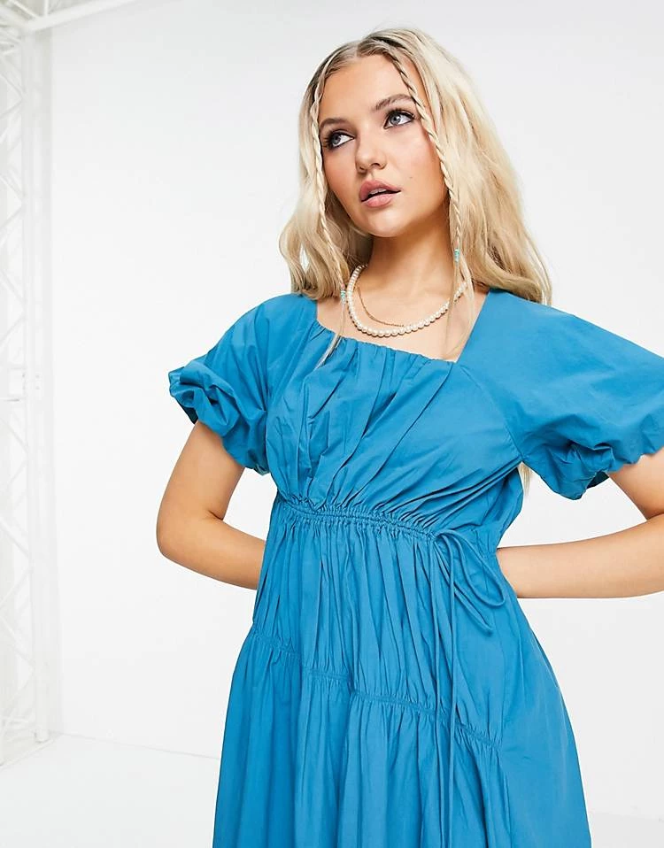 Urban Revivo Gathered Detail Midi Dress In Bright Blue For Women Indigo 5 Urban Revivo Gathered Detail Midi Dress In Bright Blue For Women Indigo - Image 3