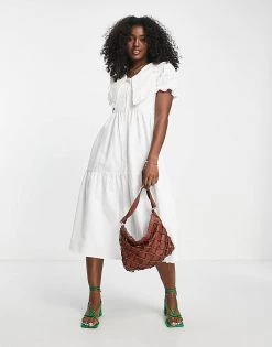 Urban Revivo Collared Smock Midi Dress In White For Women -Urban Revivo Sales unnamed file 63