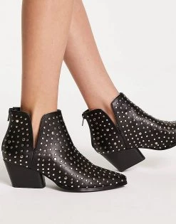 Urban Revivo Western Ankle Boot With Studs In Black For Women -Urban Revivo Sales unnamed file 663