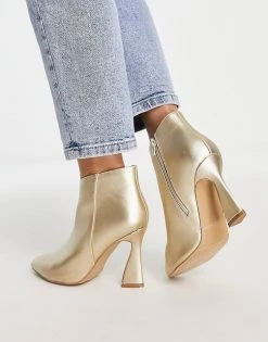 Urban Revivo Heeled Ankle Boot In Gold For Women -Urban Revivo Sales unnamed file 668