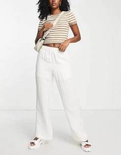 Urban Revivo Wide Leg Trousers In White For Women -Urban Revivo Sales unnamed file 673