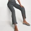 Urban Revivo Flare Jersey Trousers In Emerald Green For Women