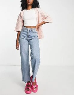 Urban Revivo Wide Leg Jeans In Light Blue For Women -Urban Revivo Sales unnamed file 703