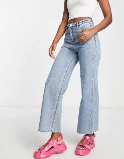 Urban Revivo Wide Leg Jeans In Light Blue For Women -Urban Revivo Sales unnamed file 704